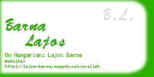 barna lajos business card